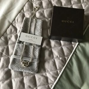 Gucci Sterling Silver Love Britt G Heart Necklace
